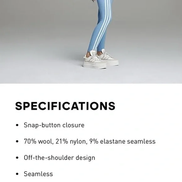 Adidas Women's IVY Park Light Blue Terry Body Suit H21162 size M - Picture 6 of 7